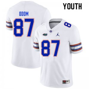 Youth Florida Gators #87 Jonathan Odom NCAA Nike White Authentic Stitched College Football Jersey KPR0362NR